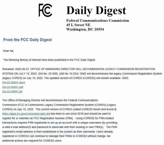 最新：美國FCC更新FRN系統(tǒng)，新CORES2申請的FRN用戶8月26日開始要繳納年費(圖3)